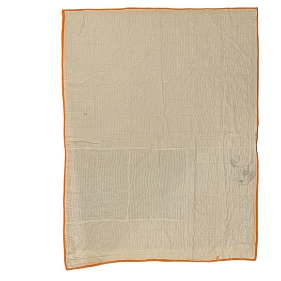 Vintage Flower Garden Quilt 77x59 Green Background Orange Border Victor - Picture 2 of 11